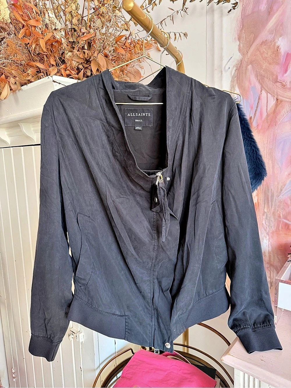 AllSaints Draped Jacket Black Size Small